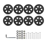 LXJLXD Lot de 8 roues de rechange en caoutchouc pour bagages - 60 x 12 mm - Installation facile, Noir , As shown in the picture (error 1-2cm)