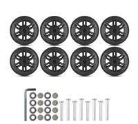 LXJLXD Lot de 8 roues de rechange pour bagages en caoutchouc - 60 mm - Installation facile, Noir , As shown in the picture (error 1-2cm)