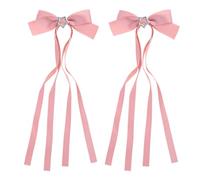 LXJLXD Nœud à cheveux en ruban de ballet - Pince à cheveux paresseuse - Pour femme et fille - Outil de coiffure (rose, 2)