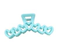 LXJLXD Pince à cheveux creuse en forme de cœur pour femme - Pour le camping - Multifonction - Pour laver le visage et les cheveux - Bleu cœur