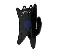 LXJLXD Pince à cheveux en forme de chat de dessin animé pour femme, adolescente, queue de cheval, pince à cheveux délicate pour maquillage, prise de photos, pince antidérapante (noir)
