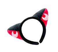 LXJLXD Serre-tête avec oreilles de chat lune pour adultes et enfants - Serre-tête pour fête d'anniversaire - Noir