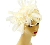 LXJLXD Serre-tête médiéval des années 1920 avec perles pour femme, festival, carnaval, fête, spectacles sur scène (beige)