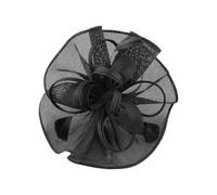 LXJLXD Teaparty Pince à cheveux pour fête, mariage, femme en filet avec fleur (noir)