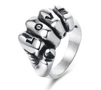 LXJYDN Anneaux Anneau De Poing Personnalisé D'Hommes Avec Un Lettrage D'Amour Punk Trend Ring-Argent-9