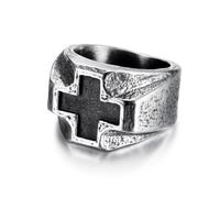 LXJYDN Anneaux Men Retro Cross Ring Personalité Anneau De Style Punk-Gris-13