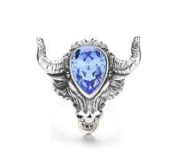 LXJYDN Anneaux Men Trend Crystal Ring Incrustée Anneau De Corrida Personnalisé-Bleu Foncé-9