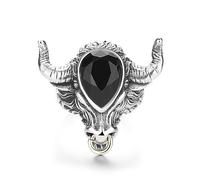 LXJYDN Anneaux Men Trend Crystal Ring Incrustée Anneau De Corrida Personnalisé-Noir-11