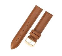 LXLAEOANG 14 16 18 20 22mm Waterproof Soft Comfortable Faux Leather Men Women Watch Strap for Classic Accessories pour hommes et femmes(Light Brown-Gold,20mm)