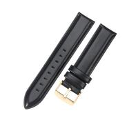 LXLAEOANG 14 16 18 20 22mm Waterproof Soft Comfortable Faux Leather Men Women Watch Strap for Classic Accessories pour hommes et femmes(Black-Golden,18mm)