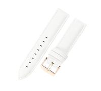LXLAEOANG 14 16 18 20 22mm Waterproof Soft Comfortable Faux Leather Men Women Watch Strap for Classic Accessories pour hommes et femmes(White-Rose,22mm)