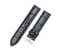 LXLAEOANG 14 16 18 20 22mm Waterproof Soft Comfortable Faux Leather Men Women Watch Strap for Classic Accessories pour hommes et femmes(Black(ZJ)-Steel,18mm)