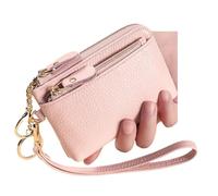 LXLAEOANG Mini portefeuille à fermeture éclair for femme avec fentes for cartes et porte-monnaie, fermeture éclair autour du poignet, porte-clés Pour le soir(Pink)