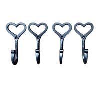 LXLAEOANG PatèRe Murale Chapeau décoratif Vintage en fer, support mural for chambre à coucher, maison, cintre noir forme de cœur, crochet rangement for manteau, porte, 1 pièce/4 pièces(4pc)