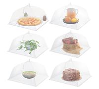 LXLAEOANG Picnic Food Covers for Outside Mesh: 3/6/12 Packs 17 inch Pop up Net for Fruit Collapsible Umbrella Food Tent pour Nourriture, Fruits, Barbecue(17 inch-6 PCS)