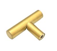 LXLAEOANG Poignée de Meuble Boutons de placard à trou unique en T, nickel brossé, acier inoxydable(Gold,30 PCS)