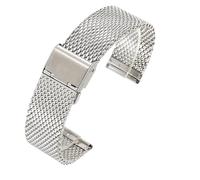 LXLAEOANG Precision Steel Stainless Steel Strap 18mm 20mm 22mm2 4mm 1.0 Thick Wire Mesh Strap Adjustable Length Watch Accessories pour hommes et femmes(Silver,20mm)