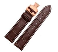 LXLAEOANG PU Leather Watch Strap for Men and Women Watch Band 14 18 20 22mm Bracelet pour hommes et femmes(Brown white-rose B,22mm)