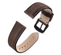 LXLAEOANG PU Leather Watch Strap Stitching Watch Band for Men 18mm 20mm 22mm Classic Watch Band Stainless Steel Buckle pour hommes et femmes(Dark Brown-Black,20mm)