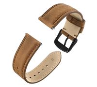 LXLAEOANG PU Leather Watch Strap Stitching Watch Band for Men 18mm 20mm 22mm Classic Watch Band Stainless Steel Buckle pour hommes et femmes(Light Brown-Black,22mm)
