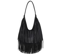LXLAEOANG Sac à main long pompon en forme de croissant, sac bandoulière Hobo for filles des années 2000, fourre-tout design grande capacité, souple Punk Street(Black)