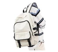 LXLAEOANG Sacs à dos for hommes d'ordinateur simples de grande capacité Étudiants du premier cycle secondaire deuxième pour Voyage College Travail(Beige)