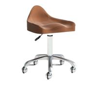 LXLAEOANG Tabouret avec roulettes Chaises de barbier en Fer, Chaise spéciale for Salon beauté, Tabouret Rotatif et élévateur avec roulettes, Maquillage à Domicile(B-Brown)