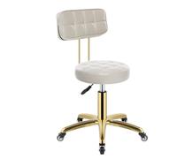 LXLAEOANG Tabouret avec roulettes Tabouret de Coiffure Vintage, Chaise barbier, mobilier Salon, tabourets beauté, chaises pivotantes Professionnelles à roulettes(White 2)