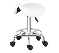 LXLAEOANG Tabouret avec roulettes Tabouret Roulant hydraulique for Salon de Massage, Tatouage, Visage, Spa, Bureau, barbier(White)