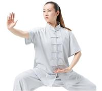 LXLAEOANG Tai Chi Kung Fu Uniforme vêtements Traditionnels Hommes Femmes Adulte Soie décontracté Arts Performance Pratique Wushu(Ivory,L)