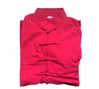 LXLAEOANG Uniforme de Kung Fu Unisexe en Coton mélangé, Costume Tai Chi à Manches Courtes, Uniforme d'exercice du Matin, vêtements(Red,180CM)