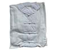 LXLAEOANG Uniforme de Kung Fu Unisexe en Coton mélangé, Costume Tai Chi à Manches Courtes, Uniforme d'exercice du Matin, vêtements(White,180CM)