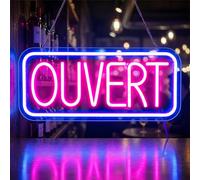 Lxmoneon Enseigne Neon OUVERT, Enseignes lumineuses LED Ouvert pour commerces, enseigne néon USB pour porte ou fenêtre, luminosité réglable pour devanture de magasin, restaurant, bar, café