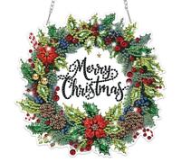 Lxmsja Couronne de Noël à suspendre avec chaîne pour adultes et enfants, kit d'attrape-soleil de forme spéciale, pendentif en cristal à suspendre pour décoration murale de porte de maison