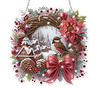 Lxmsja Décorations de Noël à suspendre avec chaîne pour adultes et enfants, kits de pendentifs en forme de citrouille en diamant, attrape-soleil en cristal à suspendre pour décoration murale de porte