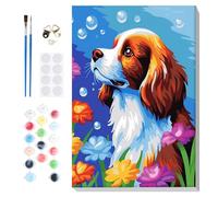 Lxmsja Peinture Numero Enfant Adulte avec Cadre, Chien Peinture par Numero Adulte, Numéro d'art avec Pinceaux, Loisirs Créatifs Adultes, Activité Manuelle Adulte, 20x30cm