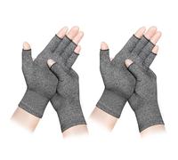 LXMY Lot de 2 paires de gants de compression pour l'arthrite, offrant chaleur et compression pour favoriser la guérison, design sans doigts, soulage la douleur de la polyarthrite rhumatoïde et du