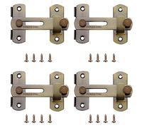 Lxoraziy 4 Pièces Loquet de Porte, 100 x 70 x 20 MM Sécurité Loquet, Coulissant Moraillon, Verrouillage pour Porte en Acier Inoxydable pour Porte, Armoire, Tiroir(Bronze)