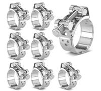 Lxoraziy 8 Colliers T-Bolt 40-43mm Acier Inoxydable, Collier de Serrage Robuste pour Tuyau Radiateur, Turbo, Échappement Auto Moto