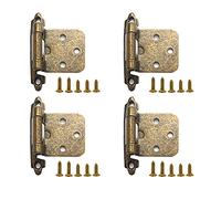 Lxoraziy Lot de 4 Charnières de Placard à Fermeture Automatique, 270° Paumelle Ressort avec Amortisseur, Charnières de Porte avec Vis, pour Portes de Penderie, Portes D’armoire de Cuisine (Bronze)