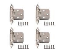 Lxoraziy Lot de 4 Charnières de Placard à Fermeture Automatique, 270° Paumelle Ressort avec Amortisseur, Charnières de Porte avec Vis, pour Portes de Penderie, Portes D’armoire de Cuisine (Argent)