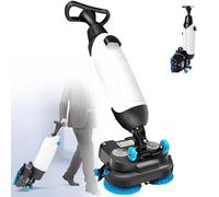 LXPINGMM Polisseuse électrique Commerciale pour carrelage,extracteur de Tapis,Brosse à récurer électrique,rotative à 360 °, automotrice, Pratique sans Fil,pour carrelage,Nettoyage des sols durs White