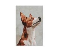 LXPPLSYY Affiche murale moderne à suspendre avec un profil de chien avec oreilles ovales et museau triangulaire brun clair et blanc 60 x 90 cm