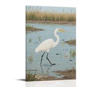 LXPPLSYY Décoration murale moderne à suspendre avec inscription « A Little Egret Walking in The Shallows, Light Footsteps », 40 x 60 cm