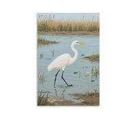 LXPPLSYY Décoration murale moderne à suspendre avec inscription « A Little Egret Walking in The Shallows, Light Footsteps » (60 x 90 cm)