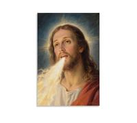 LXPPLSYY Décoration murale moderne à suspendre avec lumière émise par la bouche de Jésus, symbolisant l'autorité et le pouvoir de ses mots, 20 x 30 cm