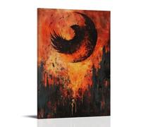 LXPPLSYY Décoration murale moderne à suspendre avec phénix Reborn From Flame Under A Sky of Shattered Stars And Ash 30 x 45 cm