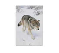 LXPPLSYY Décoration murale moderne à suspendre Motif loup se faufilant dans la neige et pattes 40 x 60 cm