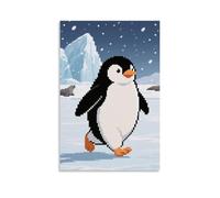 LXPPLSYY Décoration murale moderne à suspendre représentant un pingouin qui se daigne sur la glace, 60 x 90 cm