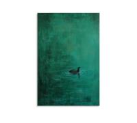 LXPPLSYY Poster mural moderne à suspendre avec inscription « A Muskrat Swims Along The Very Edge of A Teal Green Canvas Leave Only Ripples Where Water Might Be » - 50 x 75 cm